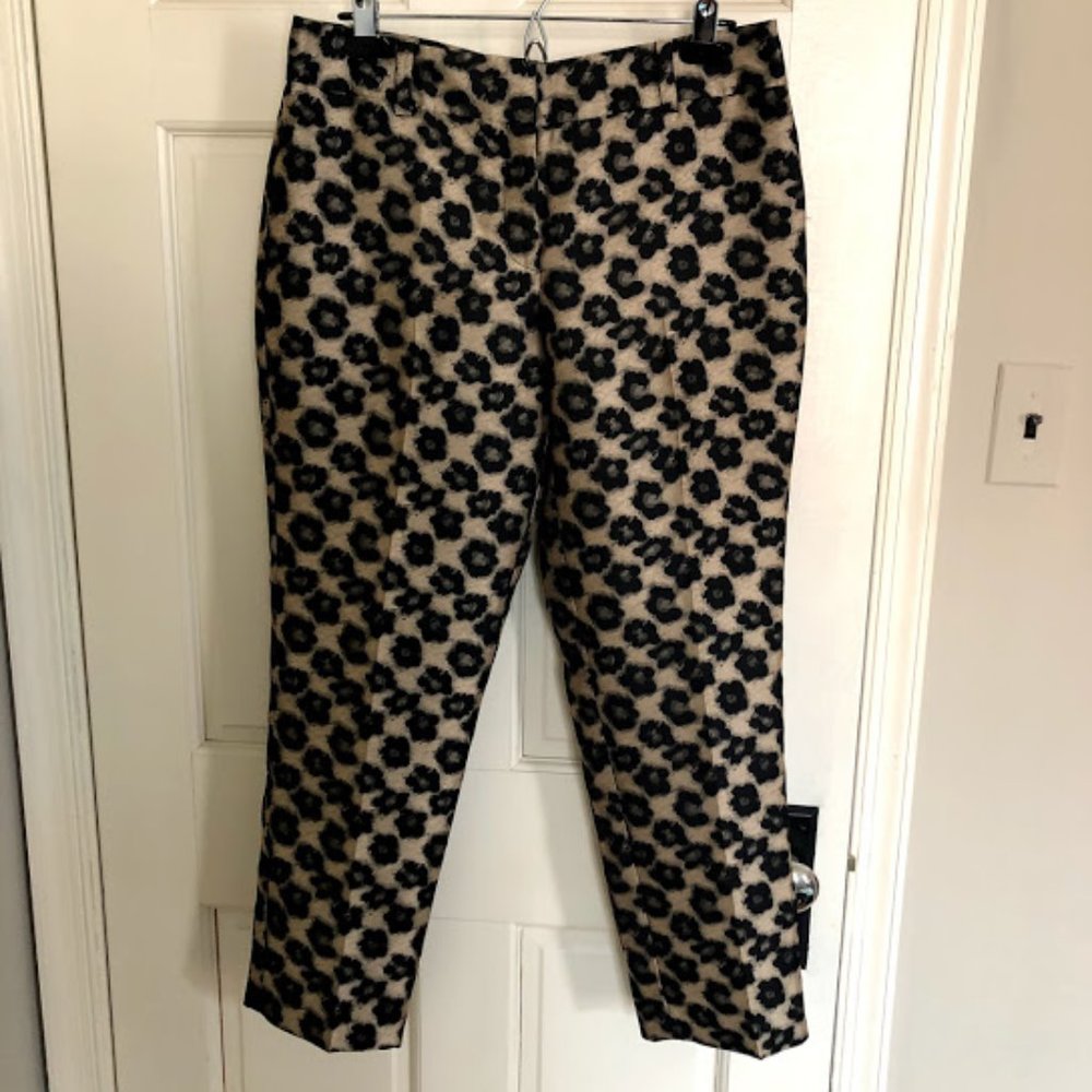 Ann Taylor Gold Floral Leopard Print Ankle Pant